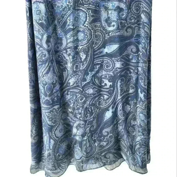 ☆ Old Navy Blue Floral Paisley Vneck Y2K Sleeveless Rayon Slip Dress. 3/$30 - Picture 4 of 6